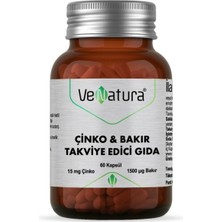 Çinko & Bakır Takviye Edici Gıda 60 Kapsül 1 Paket (1 x 1 Adet)
