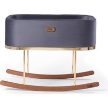 Beside Large Modern Premium Anne Yanı Bebek Beşik, Yatak Hediyeli (Gold, Anthracite)