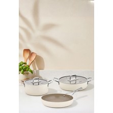 OEM Sera Nova Maxi 5 Parça Seramik Tencere &amp; Tava Seti Latte
