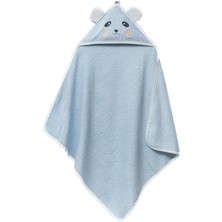 Pandadots 3D Kapüşonlu Bebek Havlusu – 3D Panda Nakışlı,soft Cotton, 80X80 Cm, 0–12 Ay (Mav