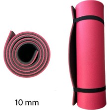 10 mm Çift Taraflı Pilates Yoga Minderi, Egzersiz Matı, Pembe-Siyah