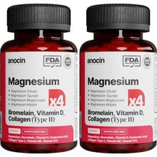 Magnezyum X4 Complex Citrate, Taurate, Bisglycinate, Malate + Bromelain + Kolajen+ H.ASİT+D+B12