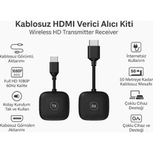 OEM Kablosuz HDMI Verici Alıcı Kiti | Wireless Hd Transmitter Receiver | 1080P 60Hz Görüntü Aktarımı | Tv, Projeksiyon, Notebook, Pc ile Uyumlu - S1 HDMI
