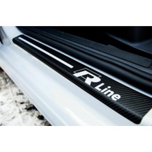 R Line Carbon Fiber Kapı Eşiği Yazısı Sticker Boya Koruma, L102