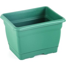 V600 Villa Balkon Saksı Tabaklı 21CM, 2,75 Litre Yeşil