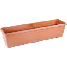 V630 Villa Balkon Saksı Tabaklı 72CM, 14 Litre Kiremit