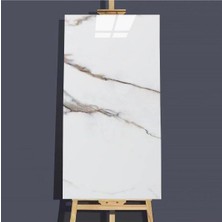 AyrStore Ukab Dekor Kendinden Yapışkanlı Esnek Köpük Beyaz Pvc Mermer Panel 60X30 cm Banyo Wc Mutfak Gri