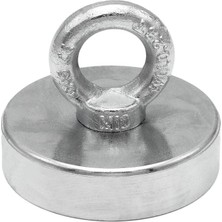 AyrStore 80MM Dev Deniz Mıknatısı - Fishing Magnet - Neodyum Daimi Çelik Mıknatıs - Halkalı Pot Mıkna