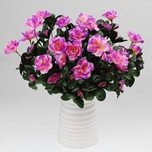 AyrStore Nettenevime Yapay Çiçek Lila Açık Açelya Demeti 7 Dallı 33 * 20CM