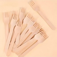 AyrStore Gizpak Tahta Kullanat Çatal 100'LÜ 16CM