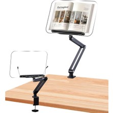 Ayarlanabilir Masa Kenarı Kitap ve Tablet Standı – 360° Dönebilen, 87.5cm Yükseklik Ayarlı,