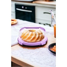 AyrStore Melkan Home Kek Fanusu &amp; Pasta Fanusu Kilitli Kapaklı Kek Fanusu 7 Litre Mor Mor