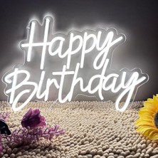 Happy Birthday Neon Işıklı Gece Lambası, Duvar Partisi Için, Dekor, Sanat, Duvar Lambası, Kı