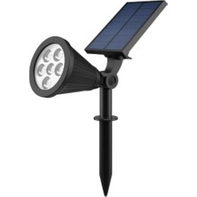 TeknoKapsül 7W Solar LED Bahçe Armatürü Amber Işık – Güneş Enerjili Kazıklı & Duvar Montajlı Çim Aydınlatma Lambası – 7 Led, IP65, 90 Lümen, 140X270X95 mm
