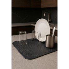 AyrStore Tanemce Silikon Bulaşık Kurutma Matı Su Toplamaz Kaydırmaz Bulaşıklık Tencere Altlığı 40X3