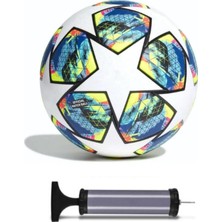 AyrStore Techcg Champions League Tasarımı Dikişli Futbol Topu, 5 Numara + Pompa Beyaz