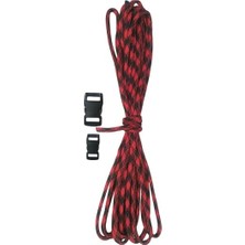 AyrStore Paracord 550 4mm 7 Çekirdek Outdoor Bileklik Çadır Kamp Ipi 5 Metre Kırmızı-Siyah Kamuflaj