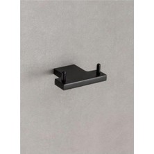 Plaın Ikili Askılık Siyah Renk 28X60X80 mm