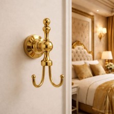 Lüks Ikili Askılık Gold Altın Metal Duvar Askısı Havlu Bornoz Vestiyer Için Dayanıklı Ş�