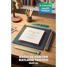 AyrStore Kağıt ve Karton Katlama Tahtası 16X15 cm / Skorlama Panosu / Davetiye, Kutu ve Scrapbook Katlama
