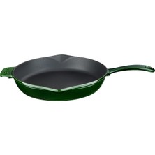 AyrStore Lava Metal Premium Serisi - Döküm Kızartma Tavası, Yuvarlak, 28 Cm, Majolik Yeşil