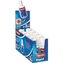 AyrStore Tipp-Ex Rapid Sıvı Düzeltici 20ML 10'lu Kutu, Tiner Veya Sıvı Inceltici Gerektirmez, Üçgen Ke