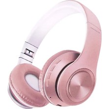 Markasepeti Kablosuz Kulak Üstü Bluetooth Kulaklık (Pembe)