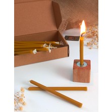 AyrStore Petekoğlu Balmumu Mum 12 Adet Meditasyon Yoga Mumu Mumluk ile Birlikte 25 Dakika Yanma Süresi