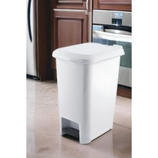 AyrStore Melkan Home Pedallı Çöp Kovası 15 Litre Slim Beyaz Çöp Kovası