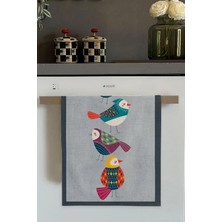 AyrStore Viva Home Gri Papağan Desenli Fırın Mutfak Havlusu 30X50CM