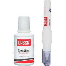 AyrStore Sıvı Silici Daksil ve Kalem Daksil 2 Adet Cassa Fırçalı Sıvı Düzeltici Daksil Yazı Düzelti