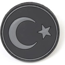 AyrStore Kordak Yuvarlak Türk Bayrağı Peç Arma (Siyah)