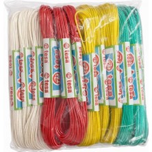 Pvc Kaplı Polyester Çamaşır Ipi, Beyaz, Kırmızı, Sarı, Yeşil, 2'li Paket 10MT