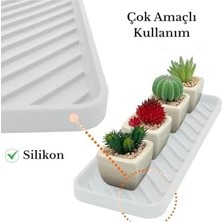 TeknoKapsül Silikon Yağdanlık Yağlık Standı Altlık,çok Amaçlı Organizer Sunumluk,sabunluk Altlığı 1 Adet Beyaz
