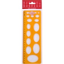AyrStore Hatas 02280 Elips Şablonu, Geometrik Oval Şekiller, Plastik, Karışık Renk