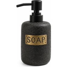 AyrStore Suwors Seramik Sıvı Sabunluk, Antrasit Gri Mat Yüzeyli Dekoratif Pompalı Sabun Dispenseri, Banyo