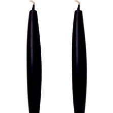 AyrStore Petekoğlu Balmumu Mum (2 Adet) Şamdan Mumu Mermi Formunda Masa Mumu 22 cm Bees Wax (Siyah)
