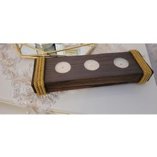 Asenya Mumluk Ahşap Mumluk Dekoratif Mumluk