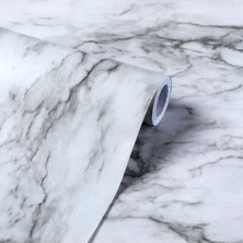 Horasan Ticaret Yapışkanlı Siyah Tonlu 5 M x 60 cm Mermer Folyo Kaplama Kağıdı Mutfak Tezgah D