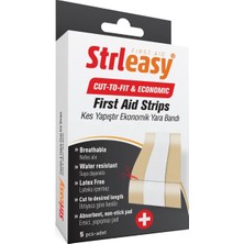 Strleasy Kesilebilir Yara Bandı, 6 cm x 10 Cm, 5'li Paket, Suya Dayanıklı, Lateks Içermez