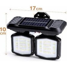 TeknoKapsül Panter Solar Hareket Sensörlü 72 Smd Beyaz LED Duvar Lambası 800 Lümen, 5W, Çift Başlıklı 120° Ayarlı, Type-C + Güneş Enerjili, 3 Modlu, IP65 Su Geçirmez Bahçe Balkon Dış Mekan Aydınlatma