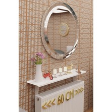 AyrStore Risingmaber Beyaz Montajsız Petek Üstü Metal Raf, Kalorifer Peteği Raf Dresuar Uçan Raf 60 cm M