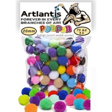 Ponpon 20 mm 70 Li 1 Paket Karışık Renk Pon Pon 20 mm Pompom 2 cm Elişi Etkinliği Anasınıfı