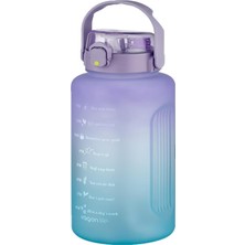 Vagonlife Mega Büyük Boy 2500ML 2.5litre Pipetli/pipetsiz Kullanım Çift Renk Motivasyon Mataras�