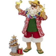 TeknoKapsül Kurt Adler Fabriche' Beach Noel Baba, 25 Cm, 2 Parça Set