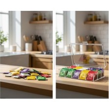 TeknoKapsül Şeffaf Kapaklı 6 Bölmeli Organizer Kutusu – Çay, Takı, Baharat, Aksesuar ve Küçük Eşyalar Için Düzenleyici Kutusu – 23×14×9 cm