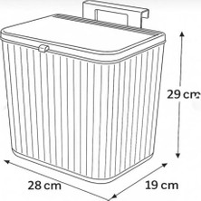TeknoKapsül Mutfak Tezgah Üstü ve Dolap Askılı Çöp Kovası, 15 Litre Kapasiteli, Dayanıklı Plastik, Kolay Temizlenebilir, (Beyaz)