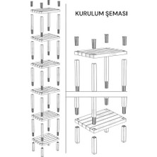 TeknoKapsül 6 Katlı Plastik Düzenleyici Raf, Çok Amaçlı Kitaplık, Banyo ve Mutfak Organizeri, Ayakkabılık (Gri)