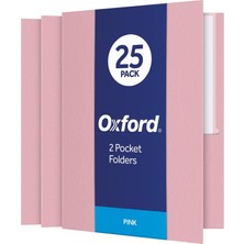 Çift Cepli Klasörler, Dokulu Kağıt, Mektup Boyutu, Pembe, 100 Yaprak Tutar, 25'li Kutu (57568EE)