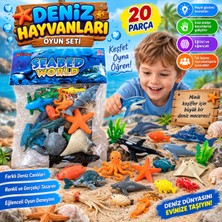 Trust Store Deniz Hayvanları 20 Parça Oyuncak Seti Eğitici Deniz Canlıları Figürleri, Çocuklar Için Eğlenceli Oyun Seti